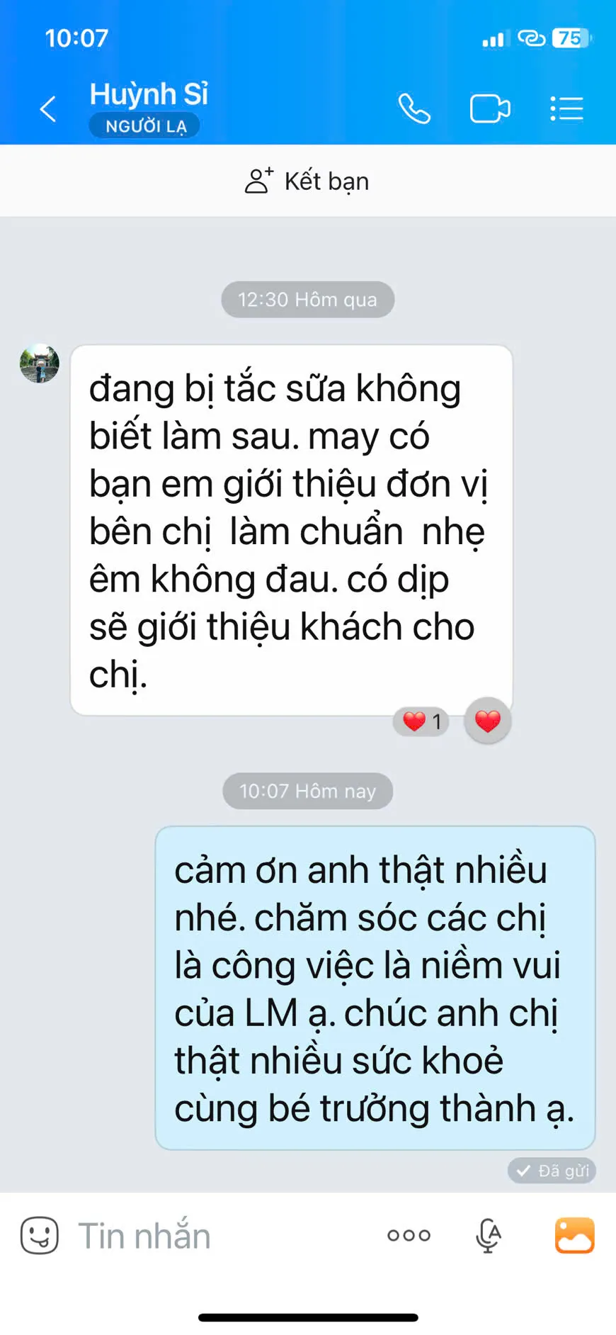 Phản hồi của khách hàng Love Mom